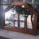 Art deco wooden trapeze mirror, 80x62cm