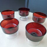 Set of 5 vintage cuts ruby color BP