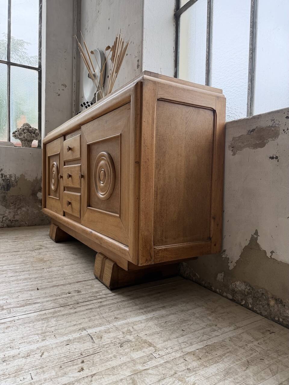 Enfilade storage unit oak Art Deco 1940 Dudouyt