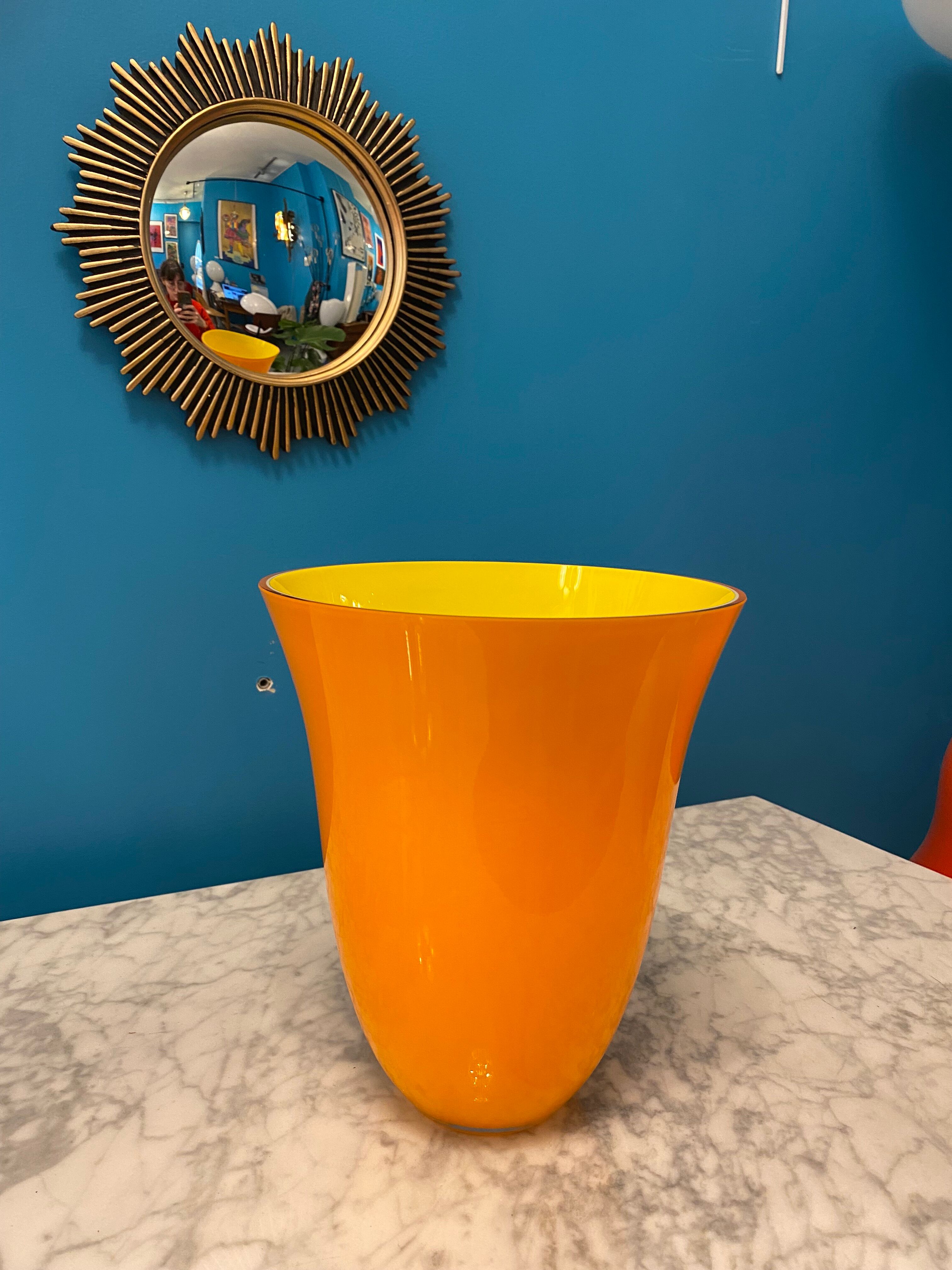 Vase orange Carlo Nason murano