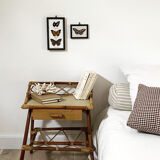 Pair of rattan bedside tables