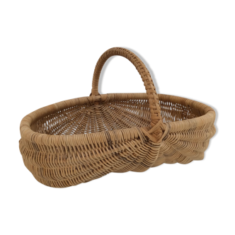Vintage braided rattan basket