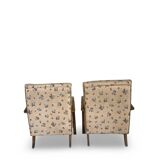 Ensemble de fauteuils Art Déco avec accoudoirs en hêtre arqués.