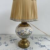 Antique lamp on earthenware vase attributed to Lunéville, monogram LN