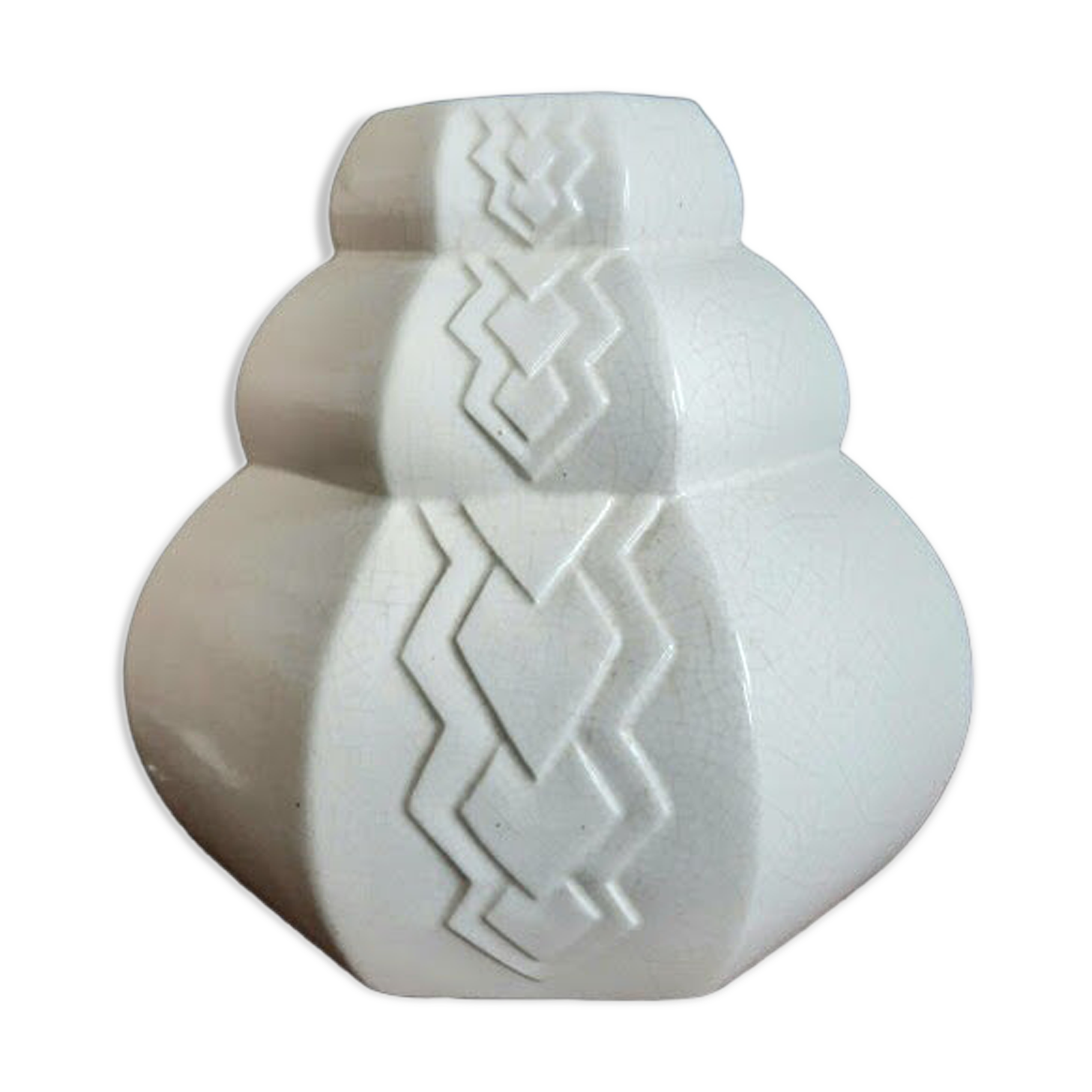 Art Deco cracked ceramic vase