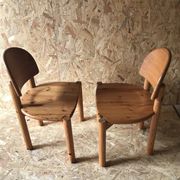 Pair of solid pine chairs by Rainer Daumiller, Germany 1960