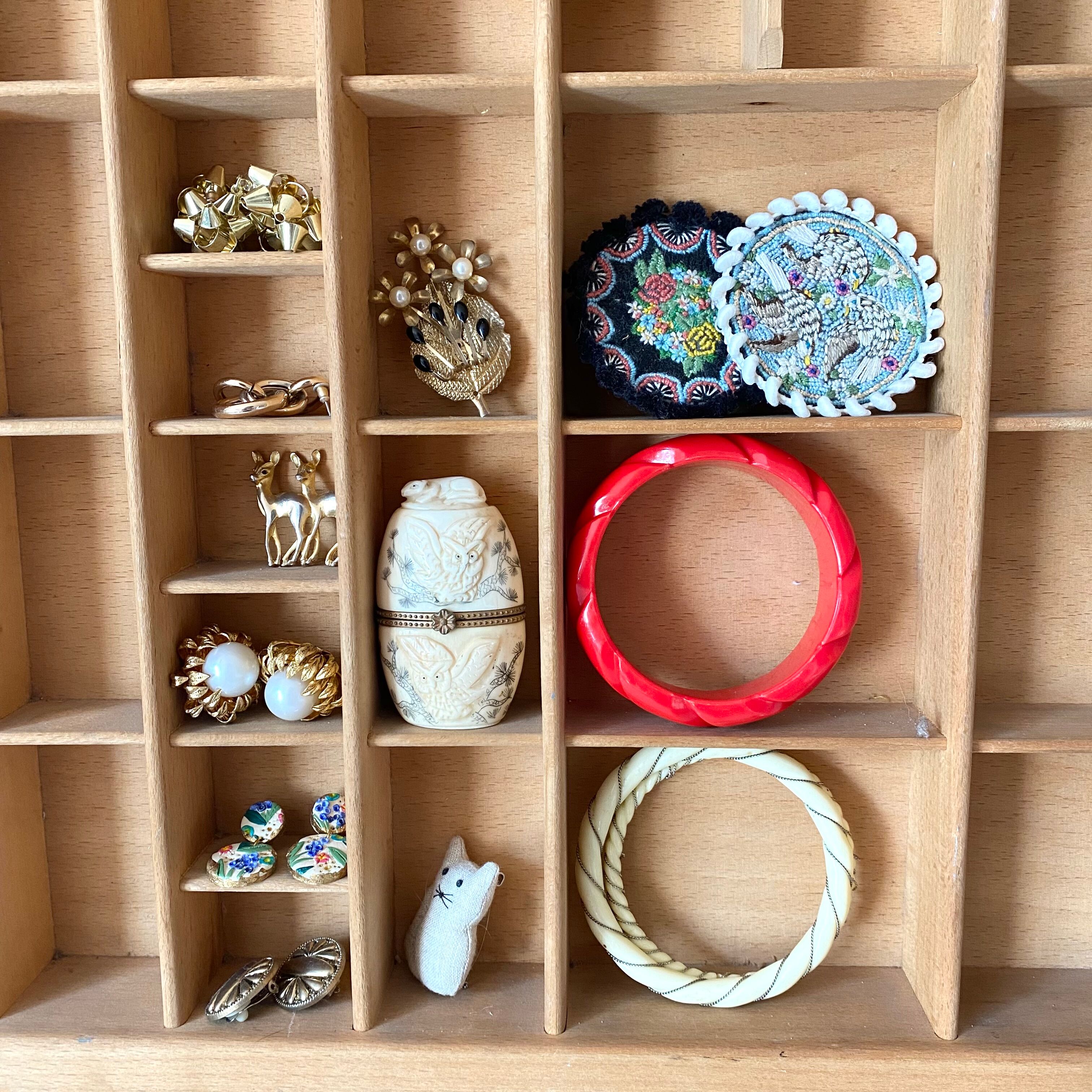 Miniature shelves, printer locker