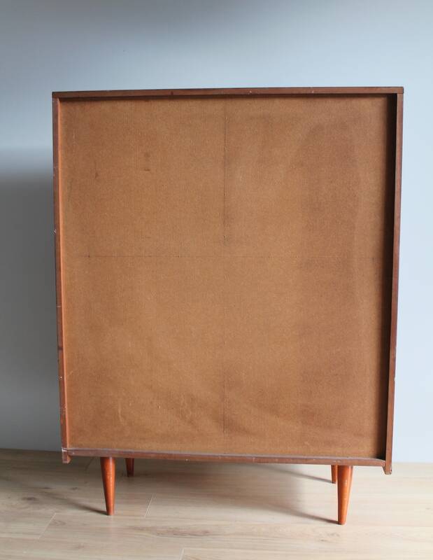 Teak and white formica secretary