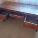 Large Louis XV mid-century desk in solid walnut.