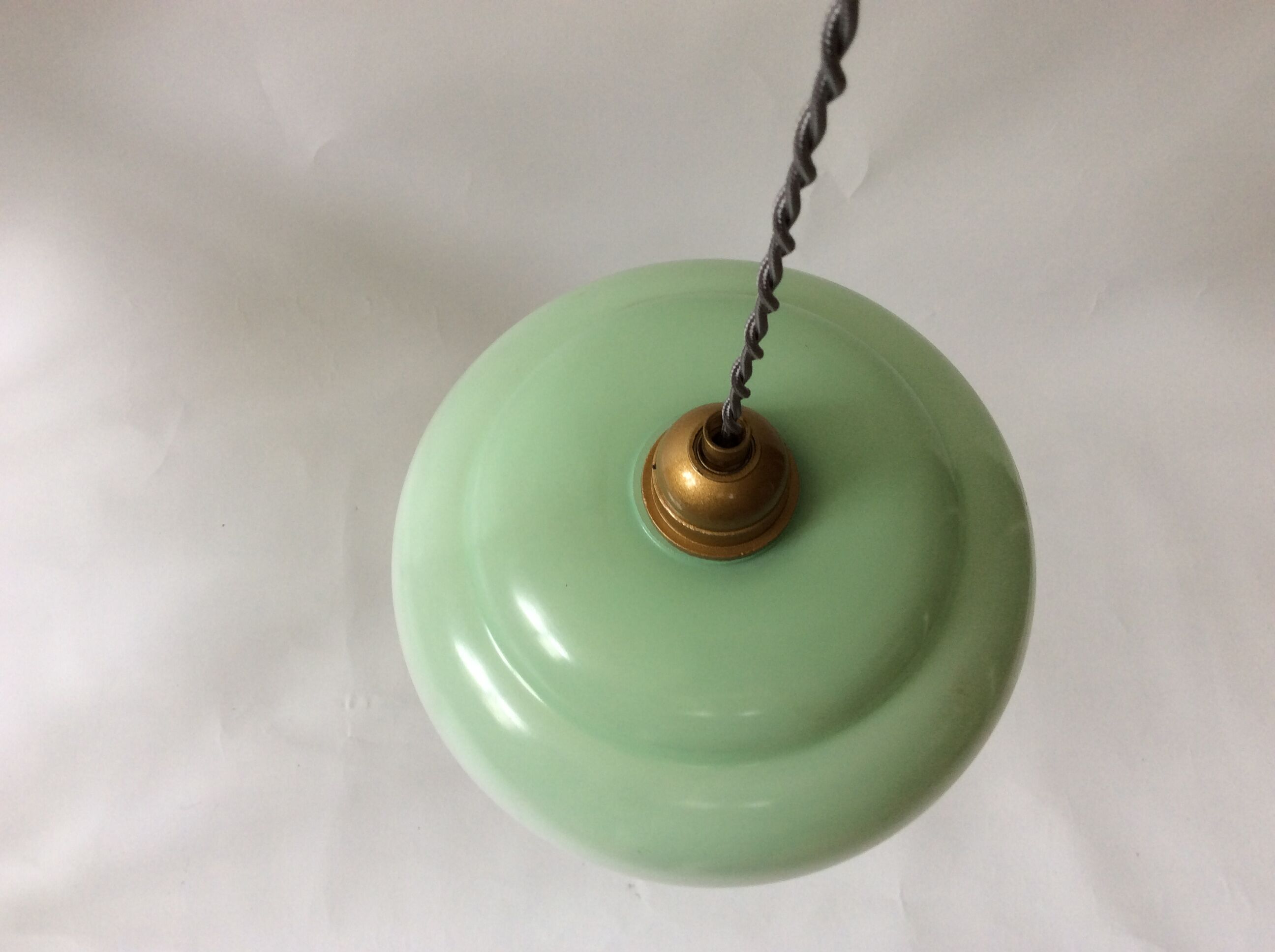 Green opaline ceiling lamp