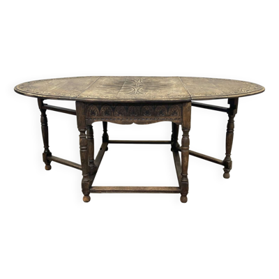Table anglaise à abattants en chêne début XXème