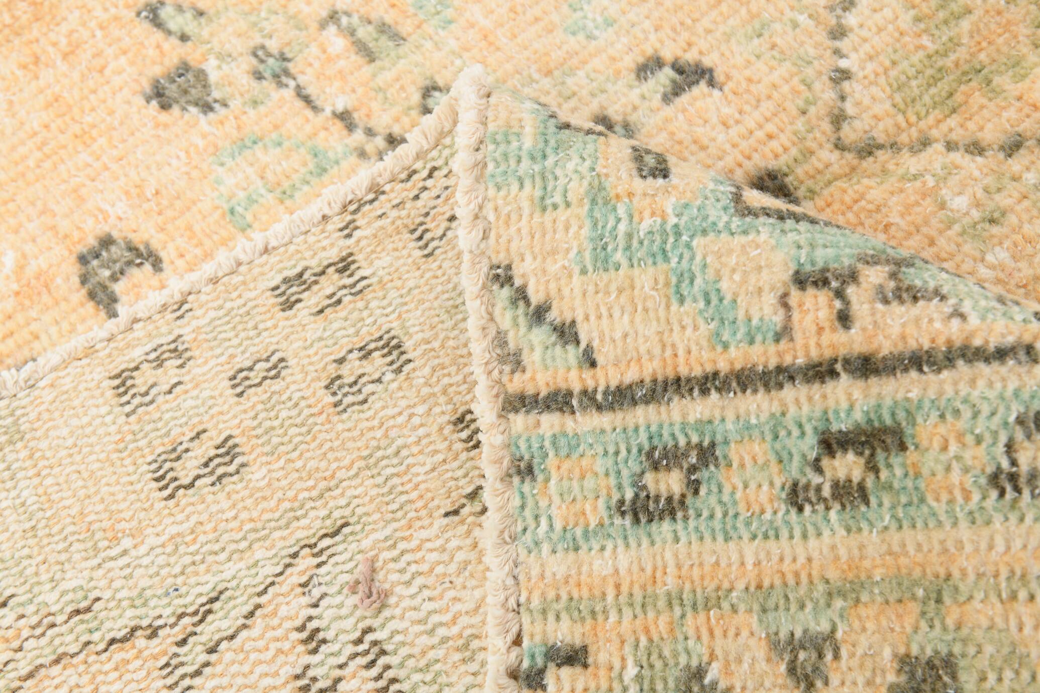 Mustard Yellow Vintage Rug, Handmade Persian Rug, 180x277 Cm