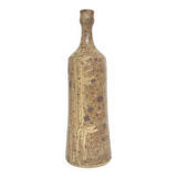 Bottle vase in sandstone pyrite floral decoration signed