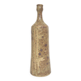 Bottle vase in sandstone pyrite floral decoration signed