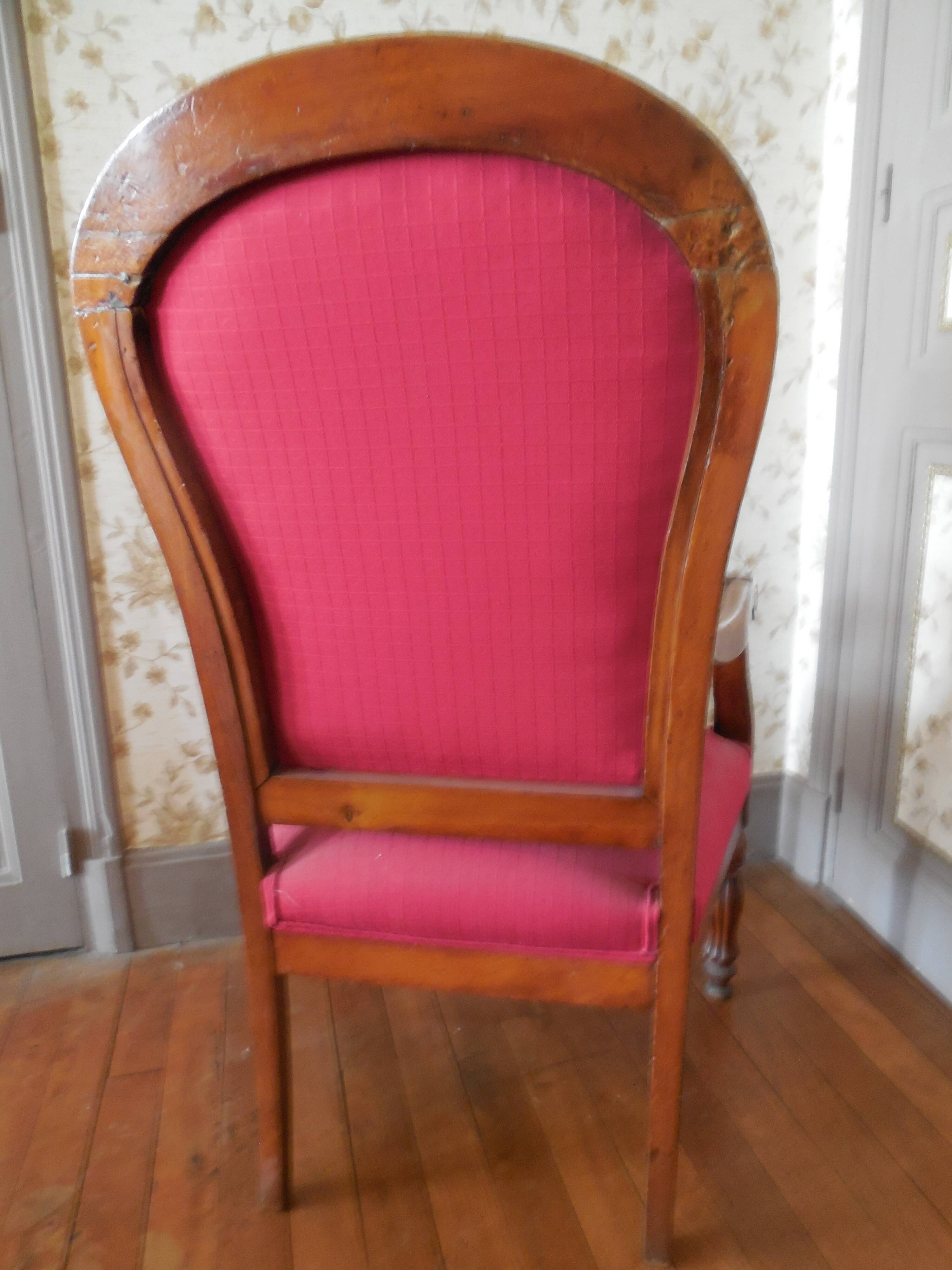 Restored antique armchair reupholstered Louis-Philippe period