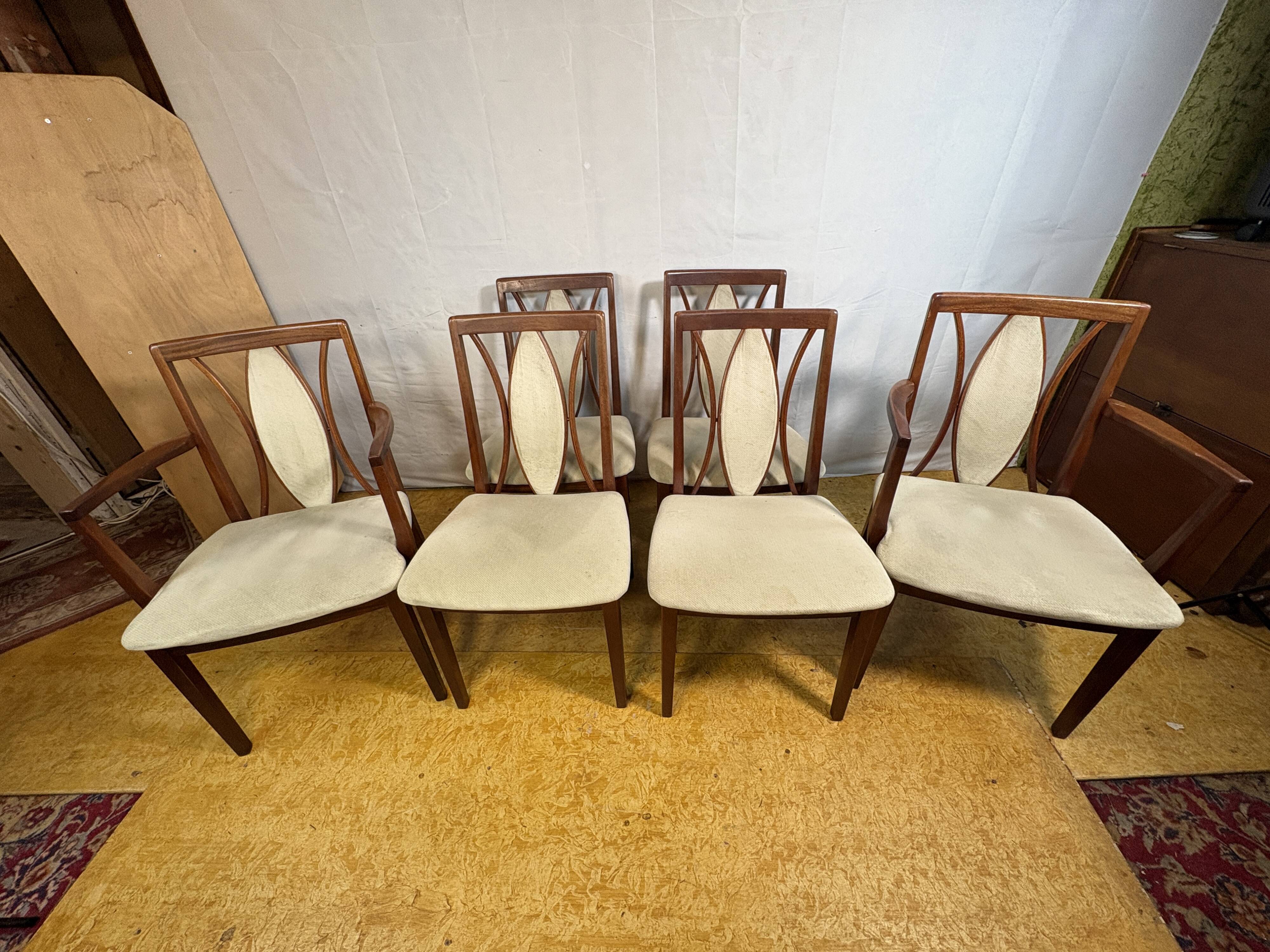 Set of 6 Mid-Century Retro Vintage Teak Dining Chairs by GPlan, 1970