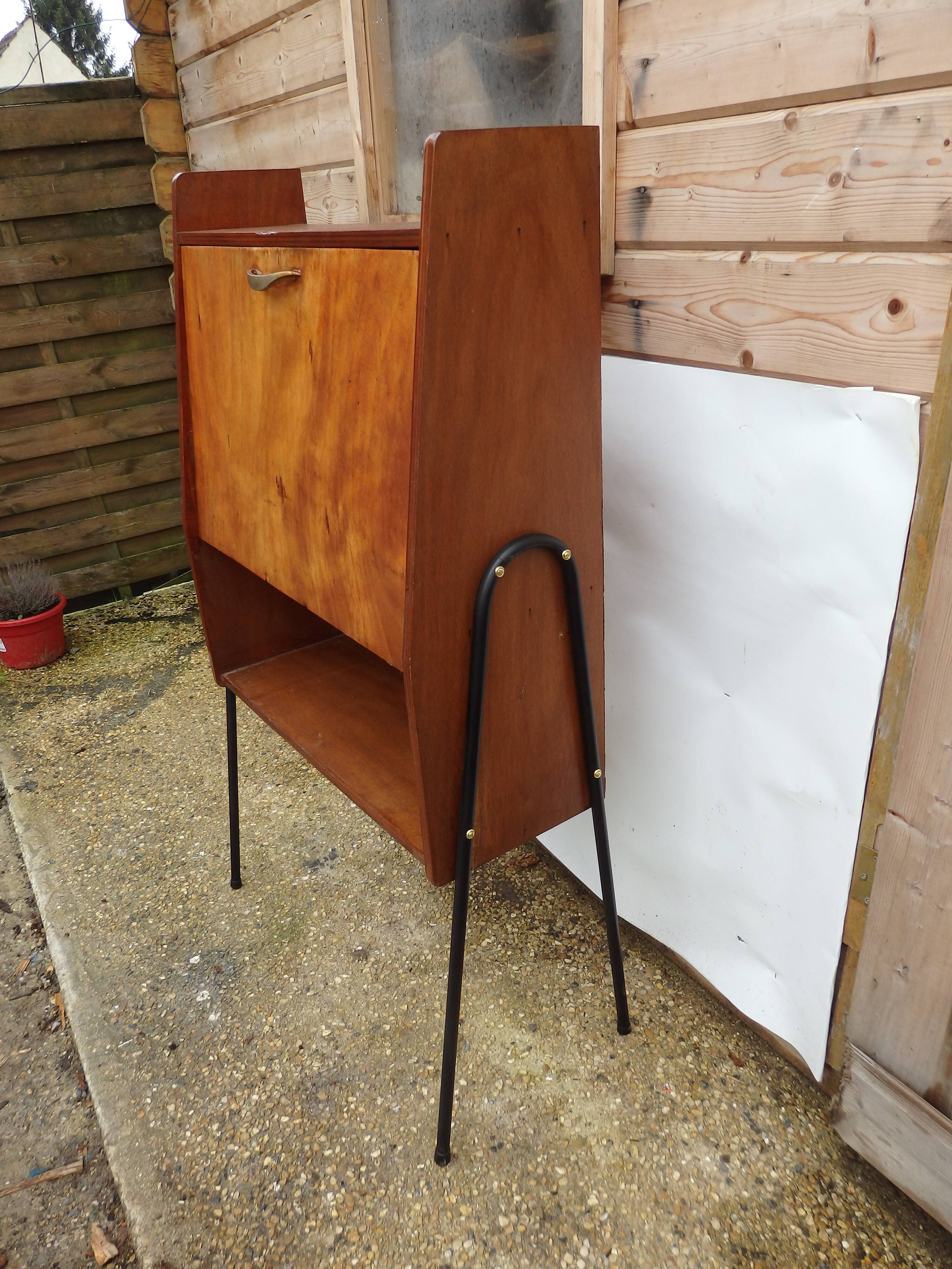 Meuble secrétaire vintage pieds compas