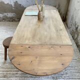 Oval pine farm table with 2m extensions