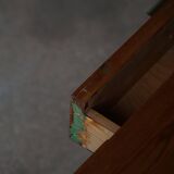 Mid-20th century Art Deco chest of drawers in pine with metal handles, 1940s.