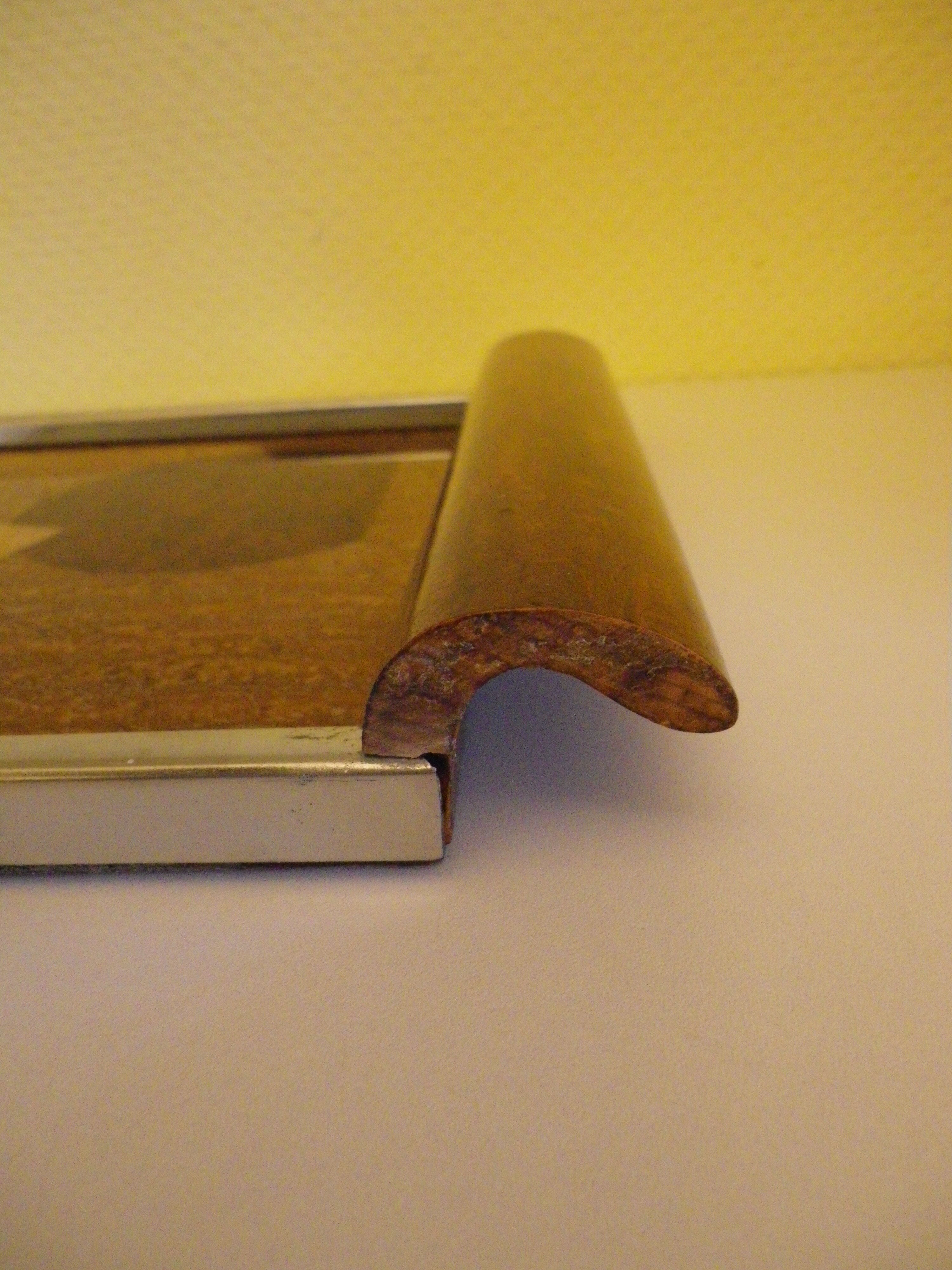 Plateau, serving - Wood, glass, metal - about 1940