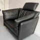 Fauteuil design contemporain Intertime I-Cielo en cuir noir