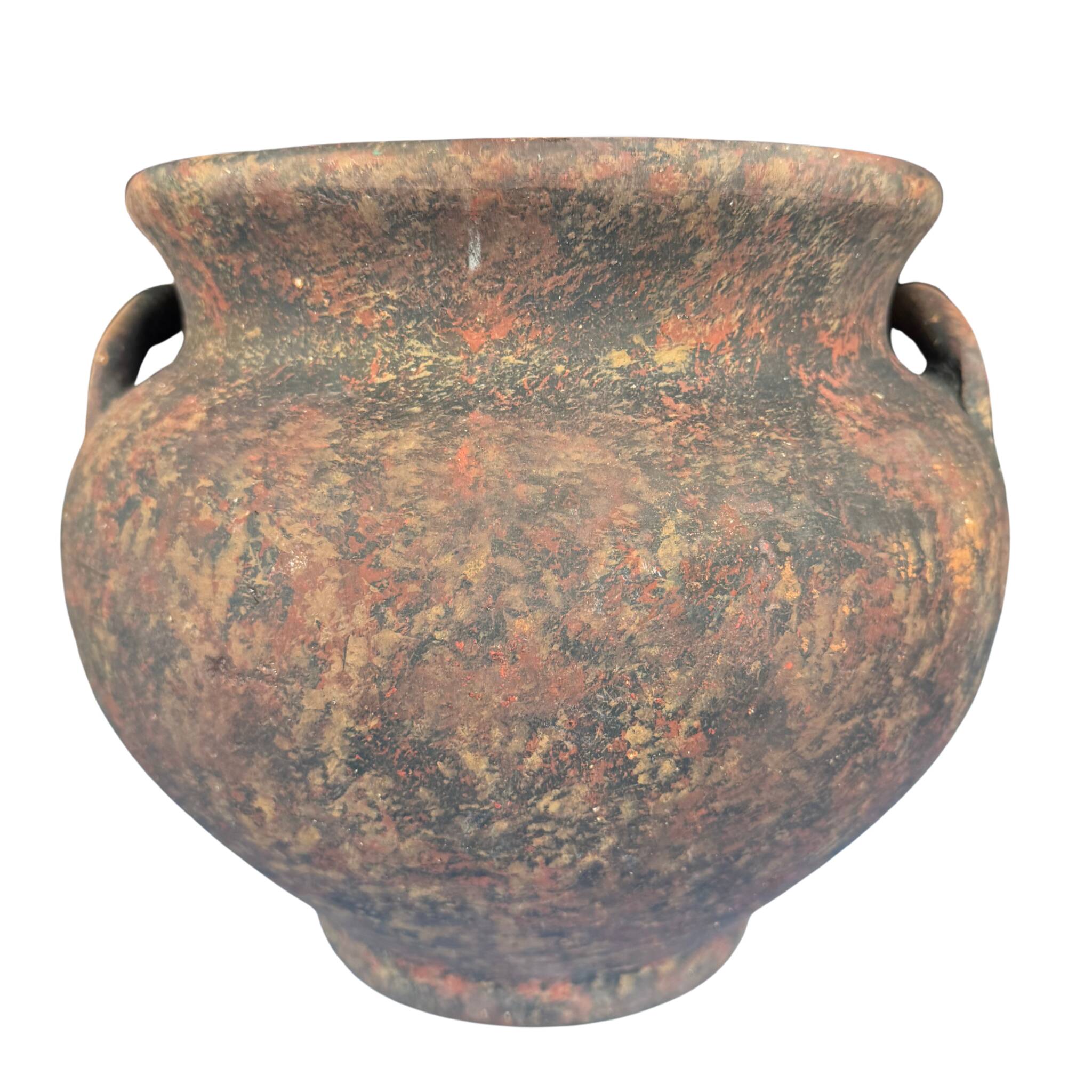 Grand vase en terre cuite texturée | Artisanat mexicain | Années 50–70
