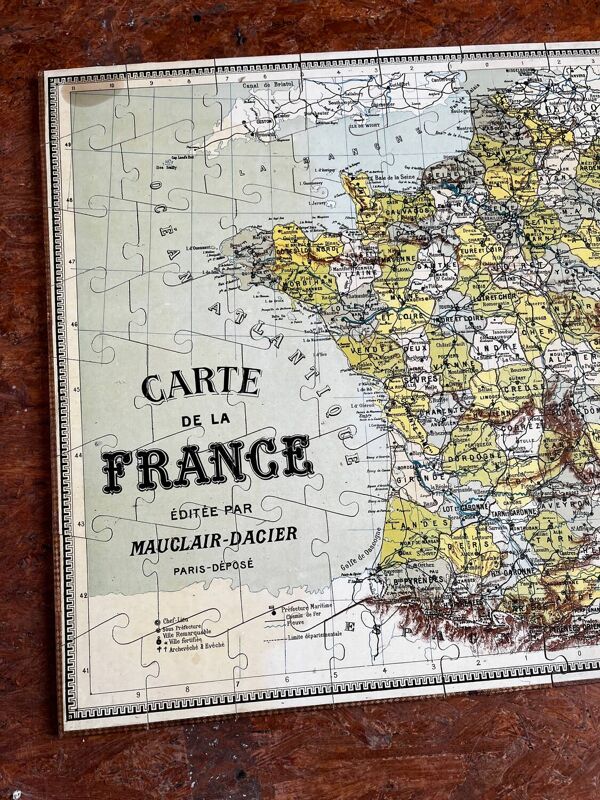 Puzzle carte de France vintage