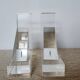 Bookends in solid methacrylate – Rare modernist design, 1980s