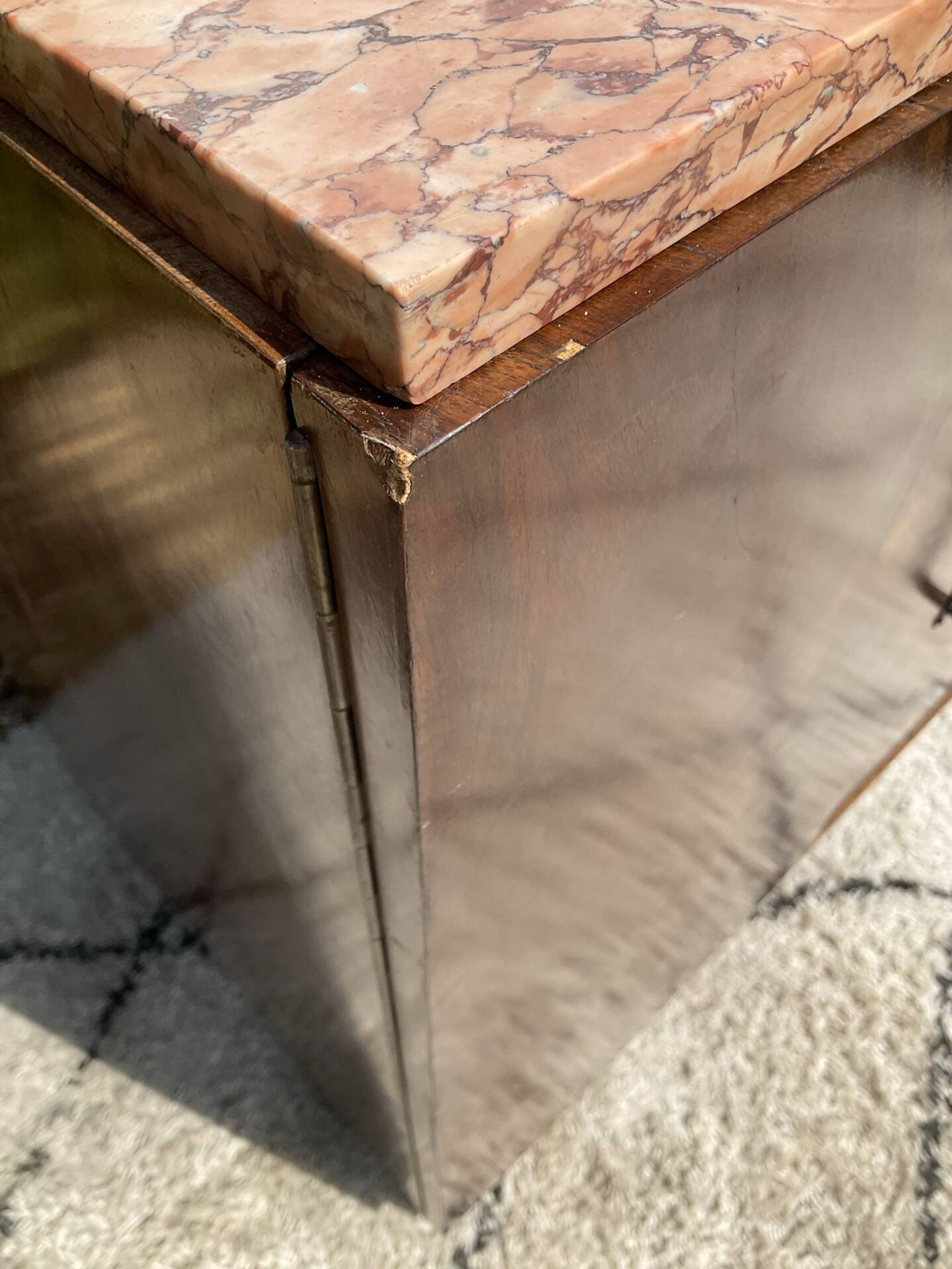 Vintage Art Deco walnut furniture from the 1940s-50s.