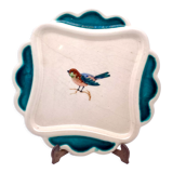 Dessert service in Petits Oiseaux slip, 9 plates