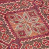 Hand-knotted rustic turkish red runner carpet 91 cm x 442 cm