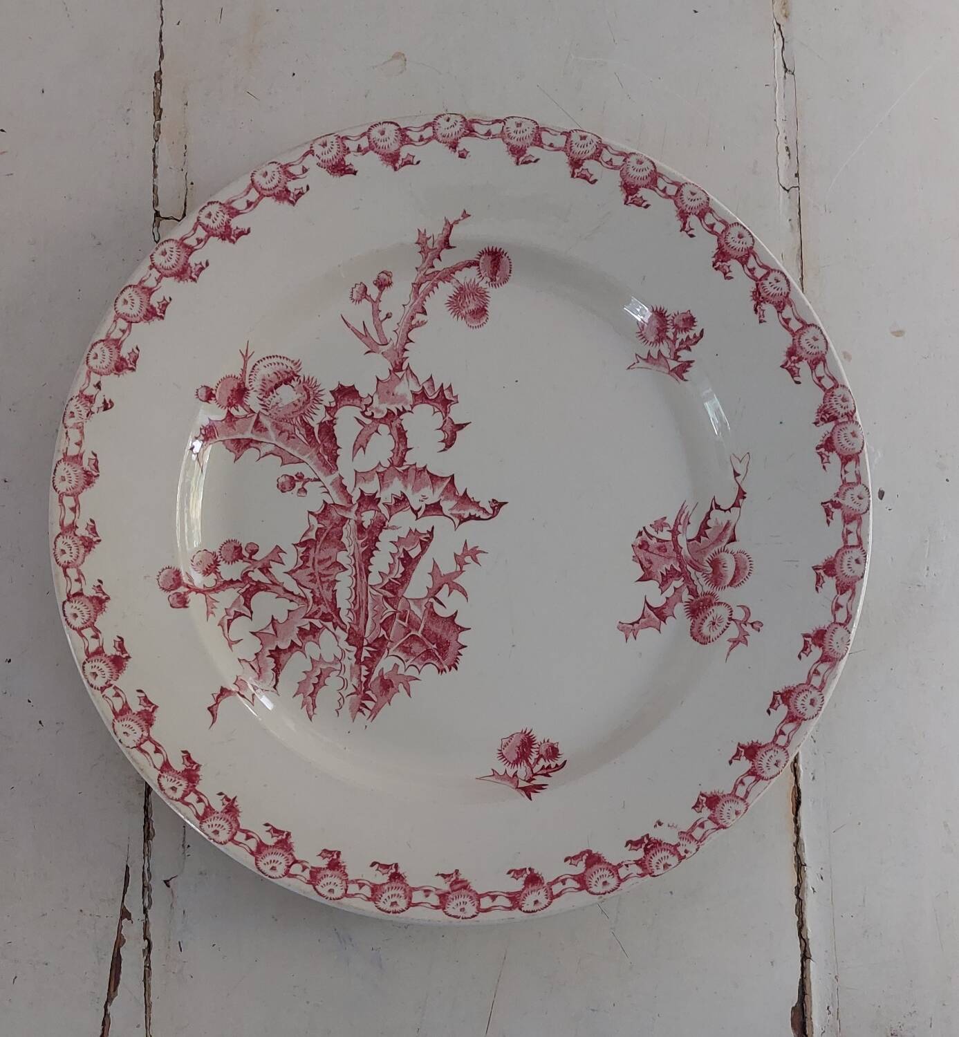 Gien opaque porcelain dish, Chardons service