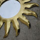 Vintage sun mirror in golden wood 60x60cm
