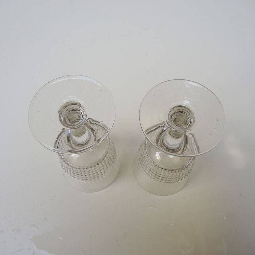 2 antique cut crystal goblets in the Baccarat style.