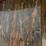 Coffee table in green marble and coral