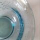 Bubble glass bowl signed Verrerie de Biot – Light blue