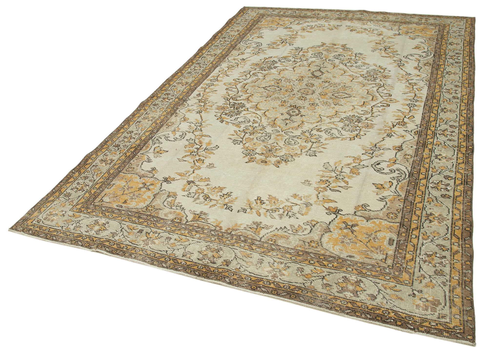 Handwoven Unique Anatolian Beige Rug 182 cm x 291 cm