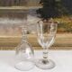 2 old aperitif or port wine glasses from the 19th century