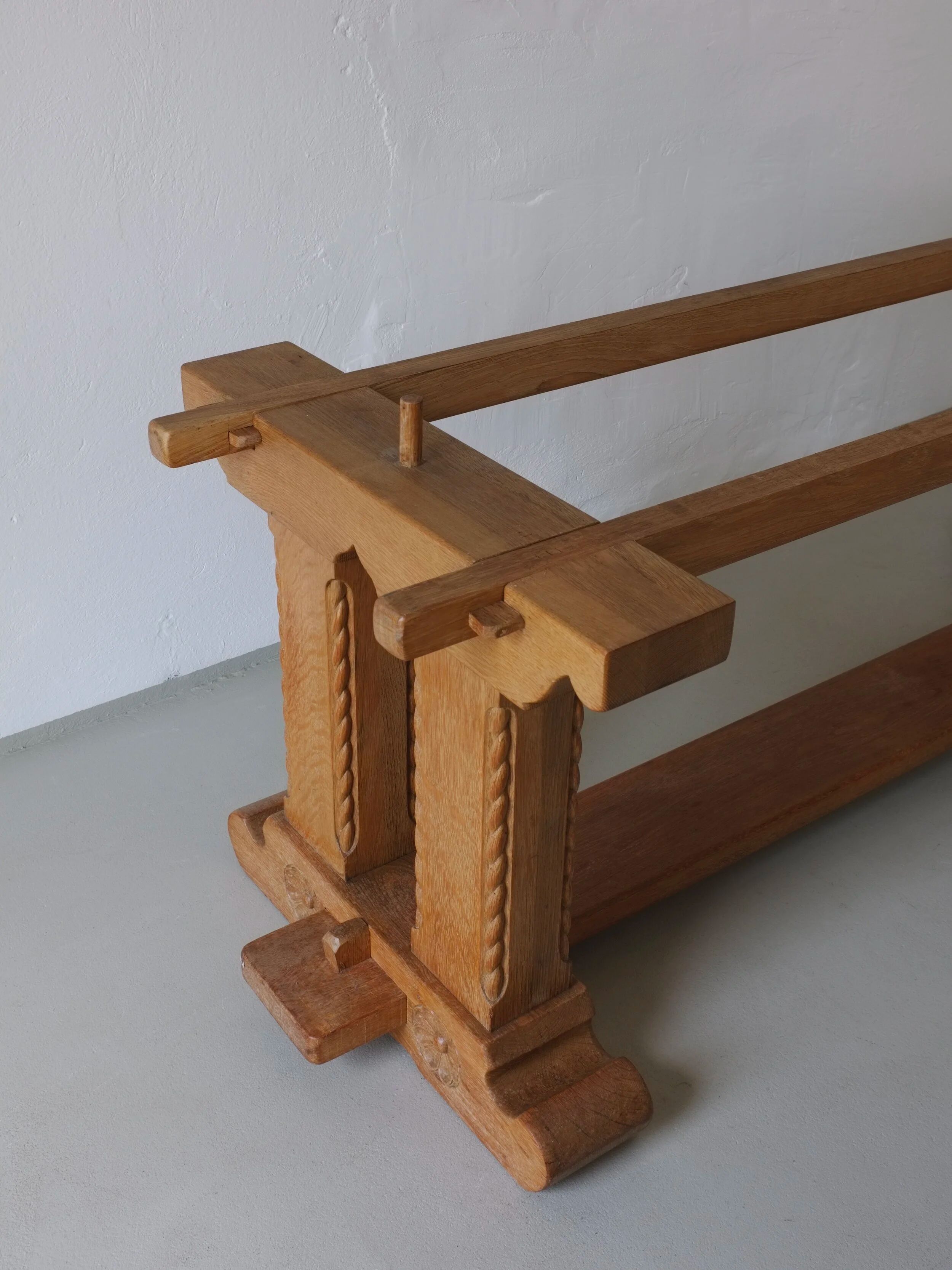 Gothic revival refectory dining table and chairs set of 7 France