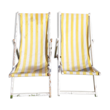 Pair of vintage chaises longues