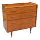 Vintage walnut varnished chest of drawers with 4 drawers from the 1960s.