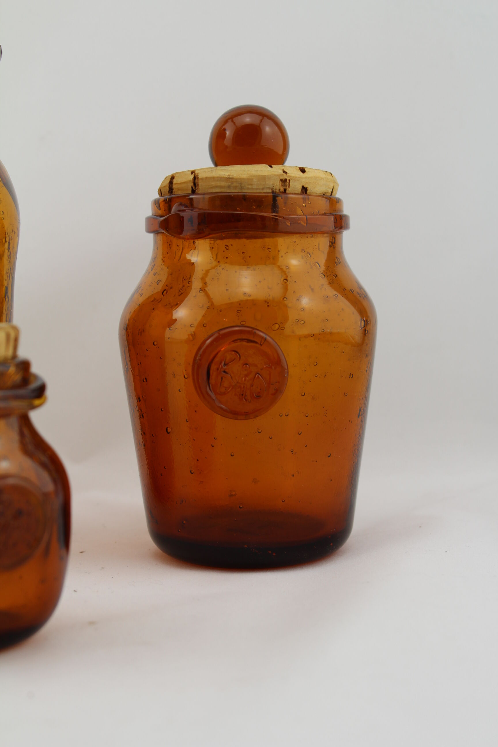 Set of 3 pots/jars Biot bubble glass