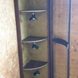 Curved Display Case, 20th Century Corner Cabinet
