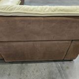Canapé modulaire en cuir et daim avec unité d'angle, années 1970