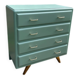 Vintage 1960s cedar green chest of drawers with 4 drawers.