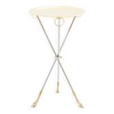Brass steel pedestal table with removable top signed Alberto Orlandi 1970