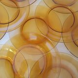 12 assiettes plates Vereco ambre