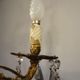 Golden bronze and crystal chandelier