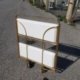 Formica white folding wheeled service 60s