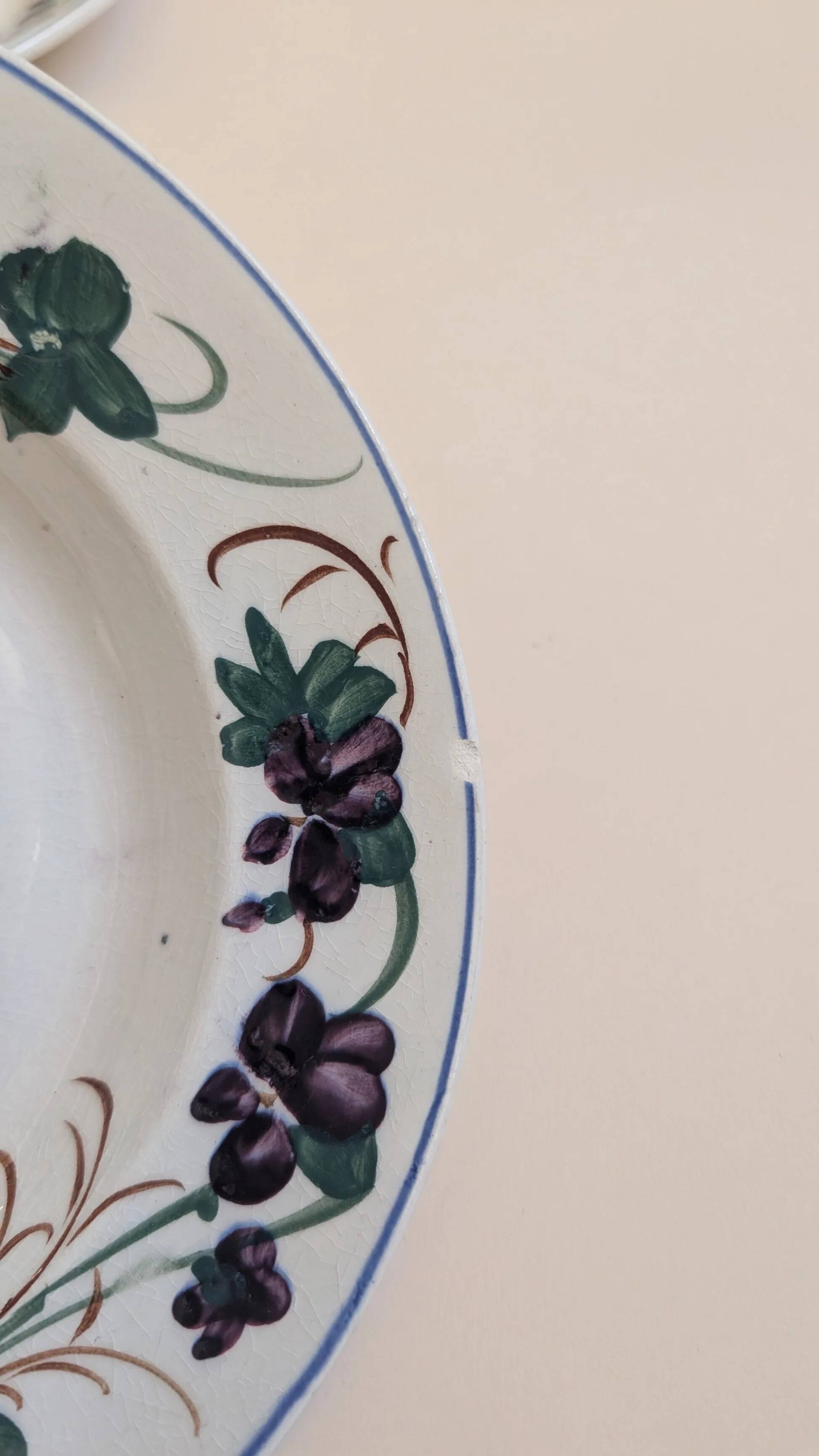 Set of 4 antique soup plates – Faïencerie de Gien